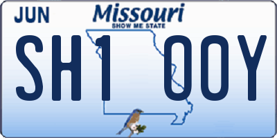 MO license plate SH1O0Y