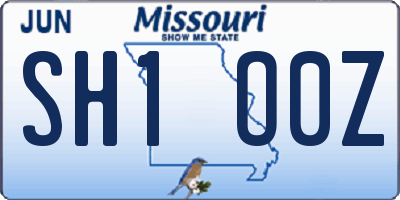 MO license plate SH1O0Z