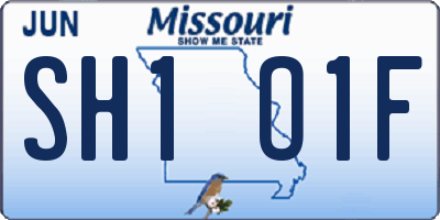 MO license plate SH1O1F