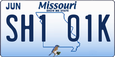 MO license plate SH1O1K