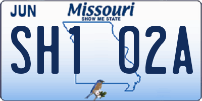 MO license plate SH1O2A