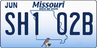 MO license plate SH1O2B