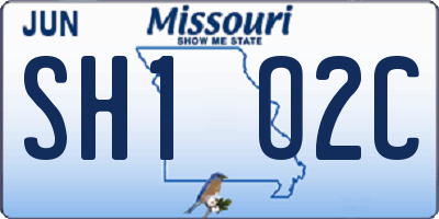 MO license plate SH1O2C