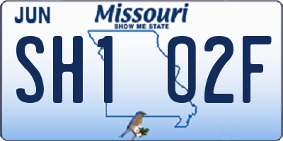 MO license plate SH1O2F