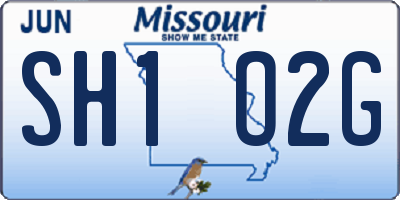 MO license plate SH1O2G