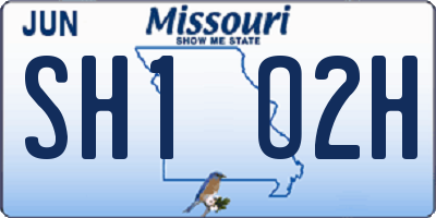 MO license plate SH1O2H