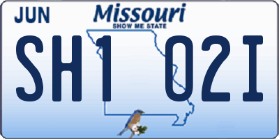 MO license plate SH1O2I