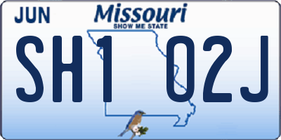 MO license plate SH1O2J