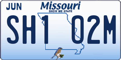 MO license plate SH1O2M