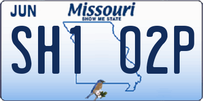 MO license plate SH1O2P