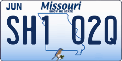 MO license plate SH1O2Q