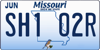 MO license plate SH1O2R