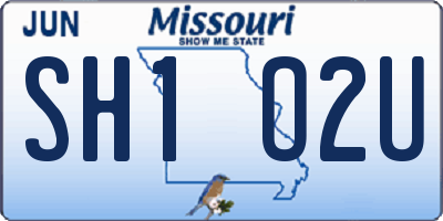 MO license plate SH1O2U