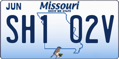MO license plate SH1O2V
