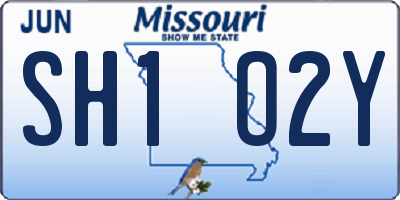 MO license plate SH1O2Y