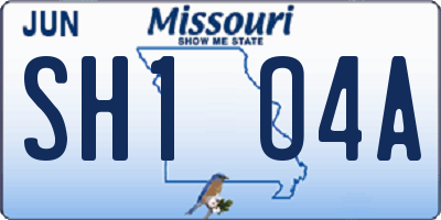 MO license plate SH1O4A