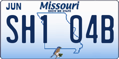 MO license plate SH1O4B