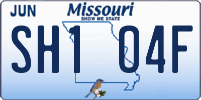 MO license plate SH1O4F