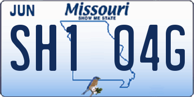 MO license plate SH1O4G
