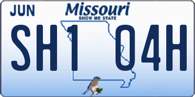 MO license plate SH1O4H