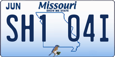 MO license plate SH1O4I