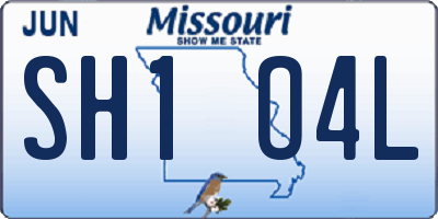 MO license plate SH1O4L