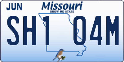 MO license plate SH1O4M