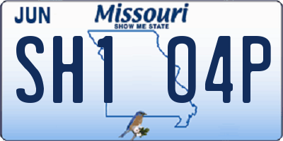MO license plate SH1O4P