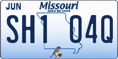 MO license plate SH1O4Q