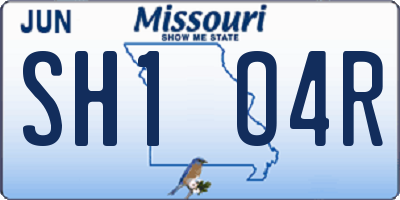 MO license plate SH1O4R