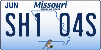 MO license plate SH1O4S