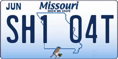 MO license plate SH1O4T