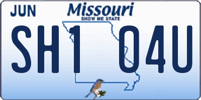 MO license plate SH1O4U