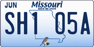 MO license plate SH1O5A