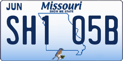 MO license plate SH1O5B
