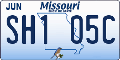 MO license plate SH1O5C