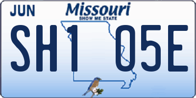 MO license plate SH1O5E
