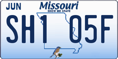 MO license plate SH1O5F