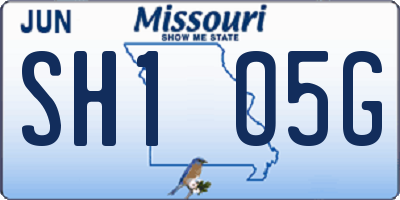 MO license plate SH1O5G