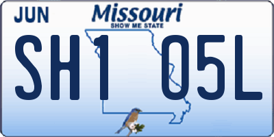 MO license plate SH1O5L