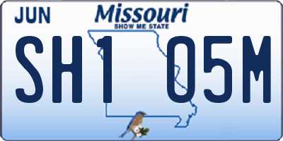 MO license plate SH1O5M