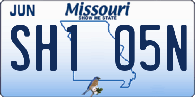 MO license plate SH1O5N