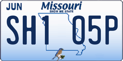 MO license plate SH1O5P