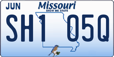 MO license plate SH1O5Q