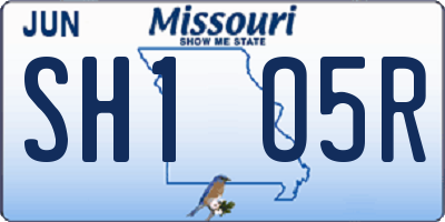 MO license plate SH1O5R