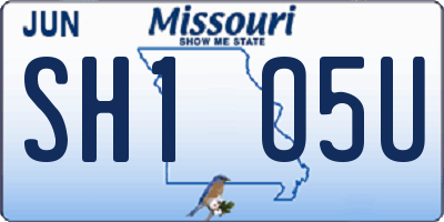 MO license plate SH1O5U