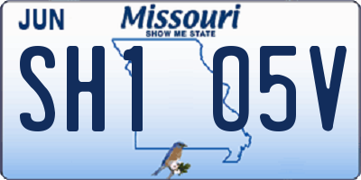 MO license plate SH1O5V