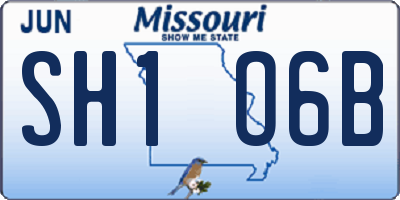 MO license plate SH1O6B