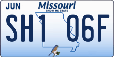 MO license plate SH1O6F