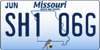 MO license plate SH1O6G